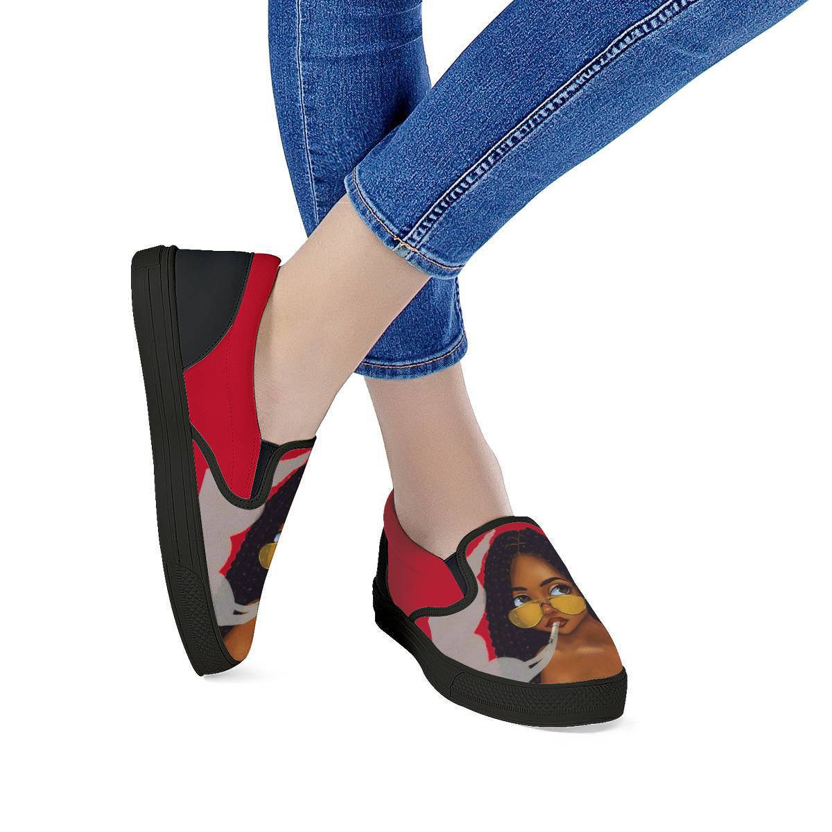 Customized Canvas Shoes With Female Pattern Customized Canvas Shoes With Female Pattern